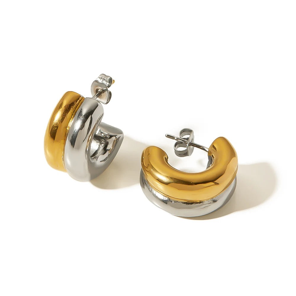 Double Deska mixed tones earring