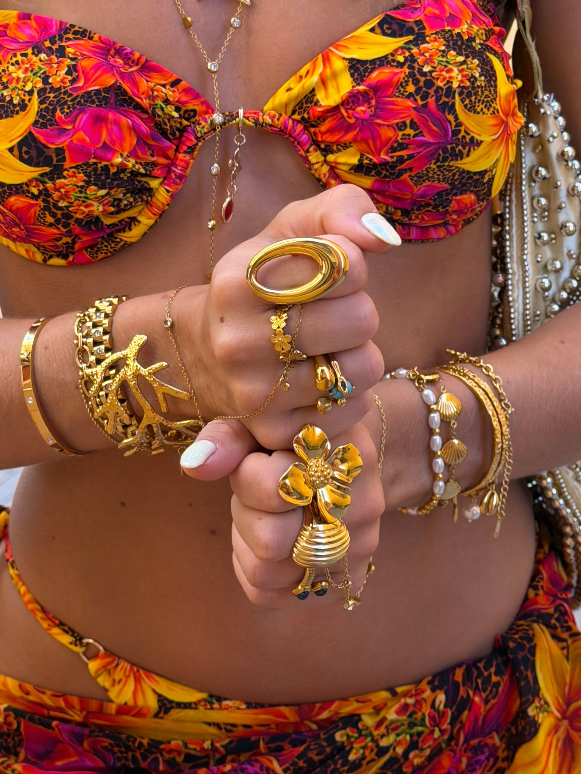 Saffron Flower Ring
