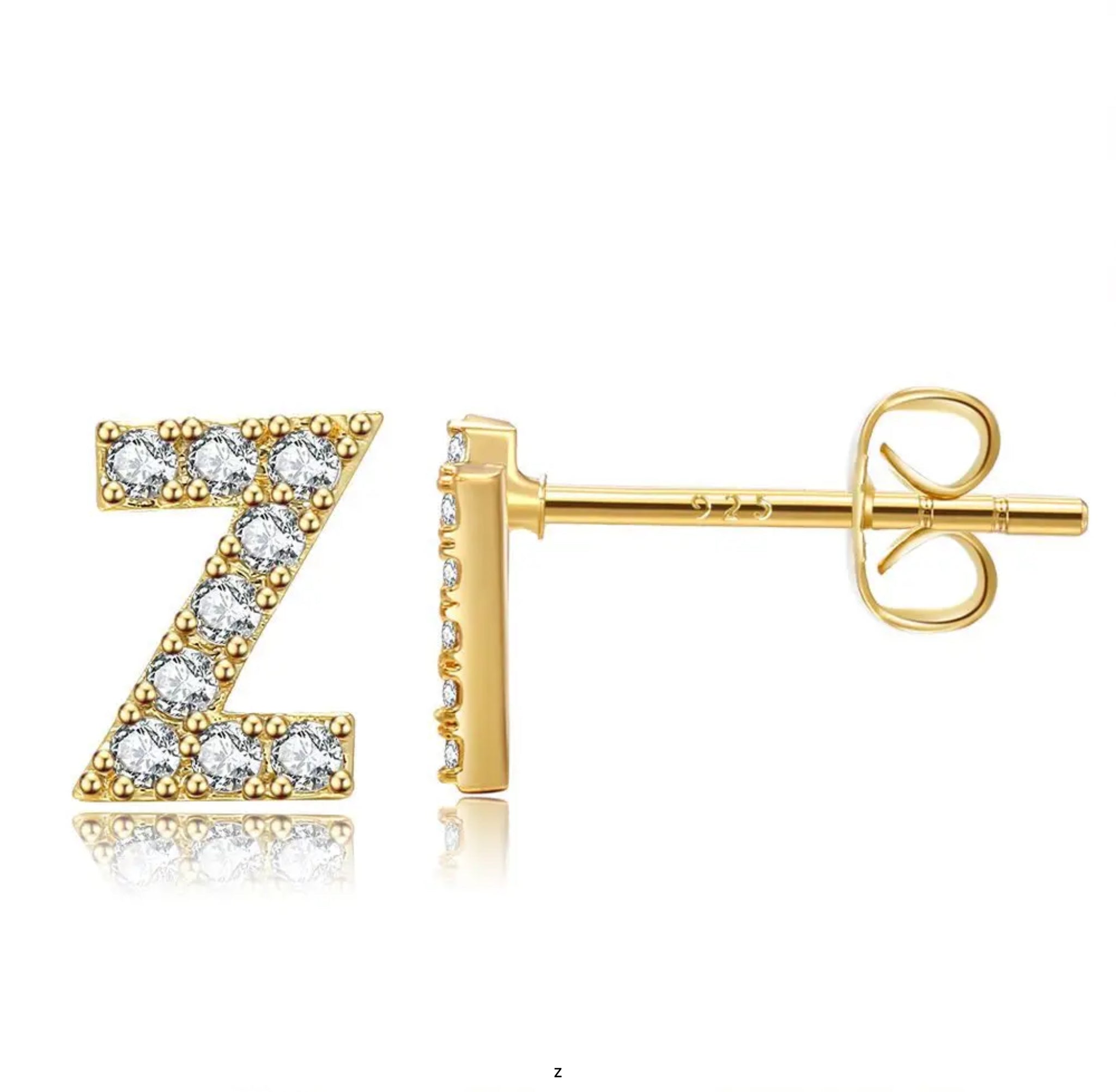 Initial Stud Earrings