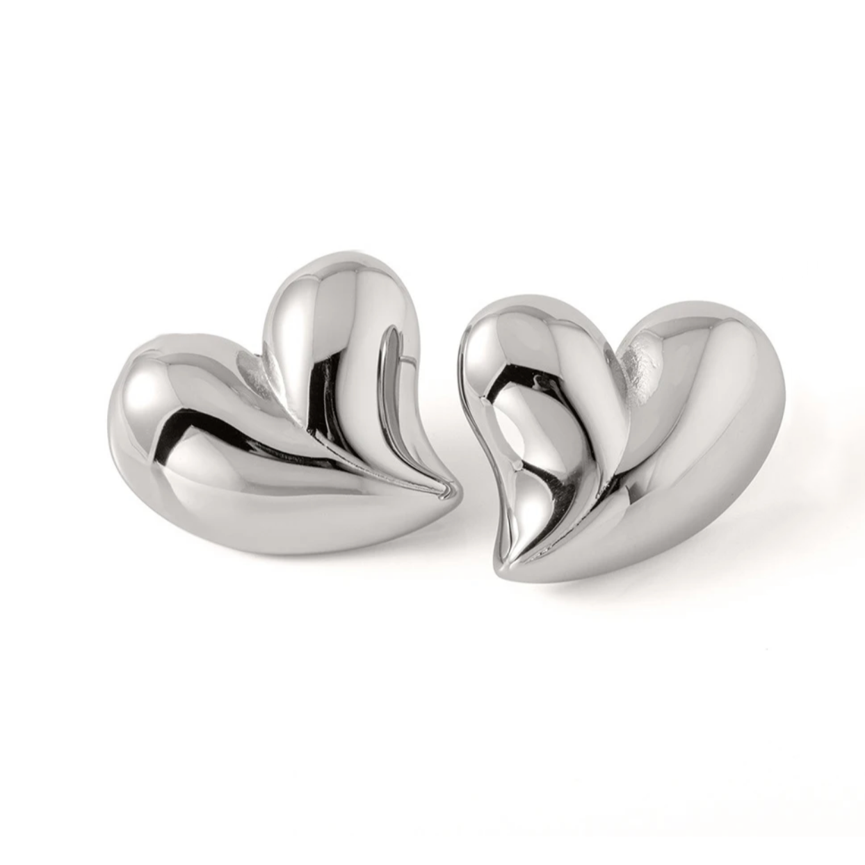 Jodie heart silver earrings