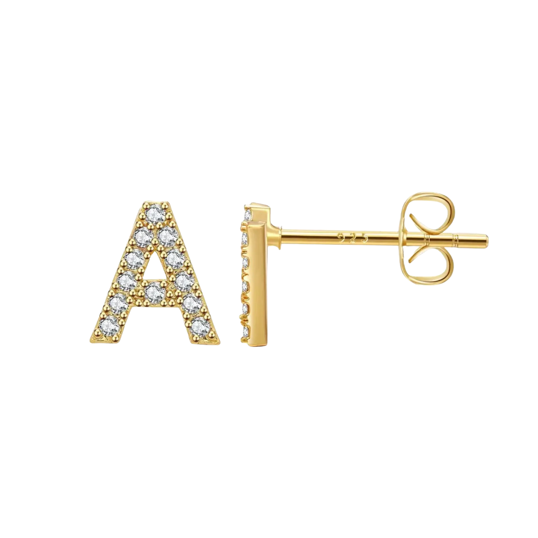 Initial Stud Earrings
