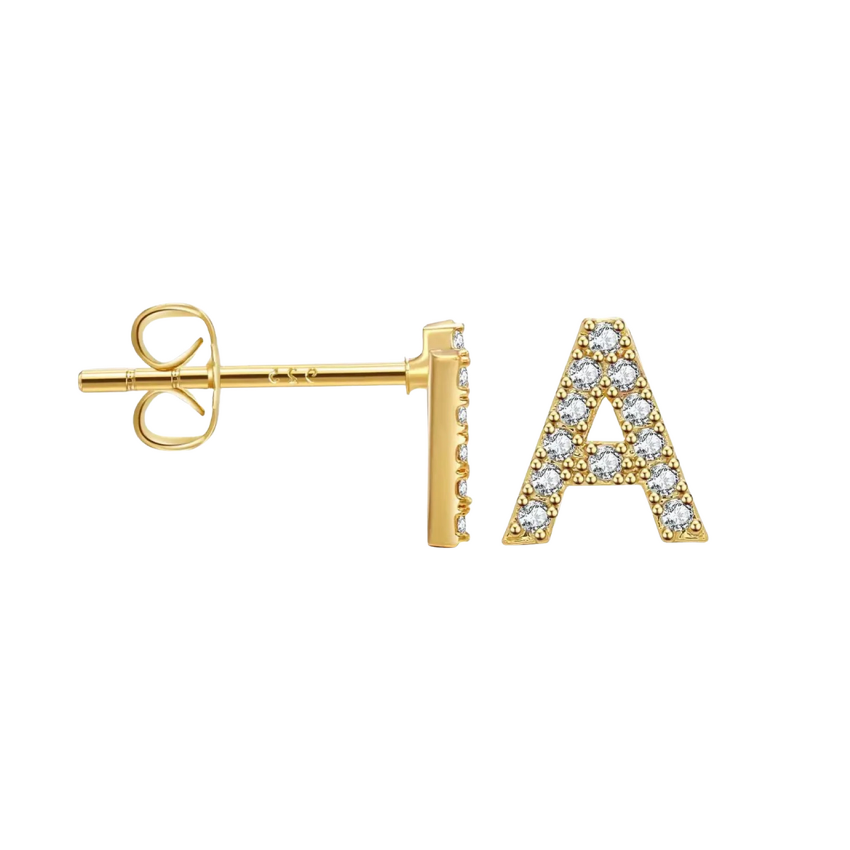 Initial Stud Earrings