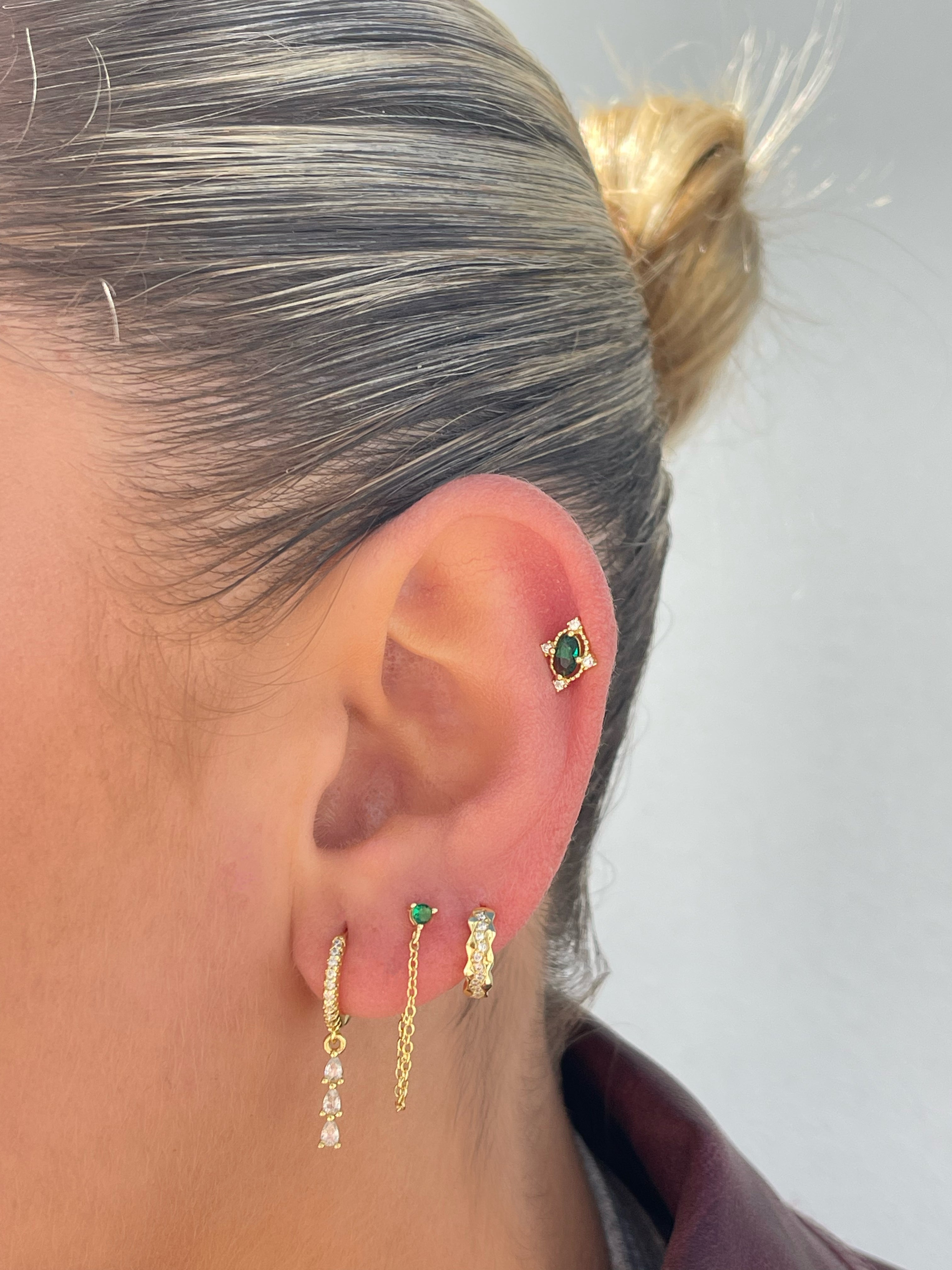 Alma Green Stud Earrings