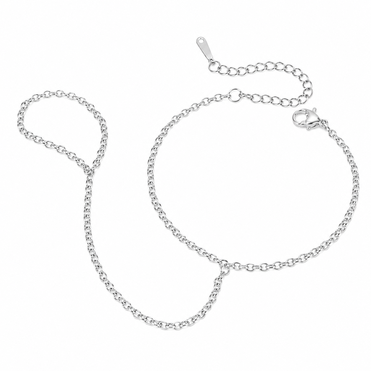 Jemima Silver Plain Hand Chain