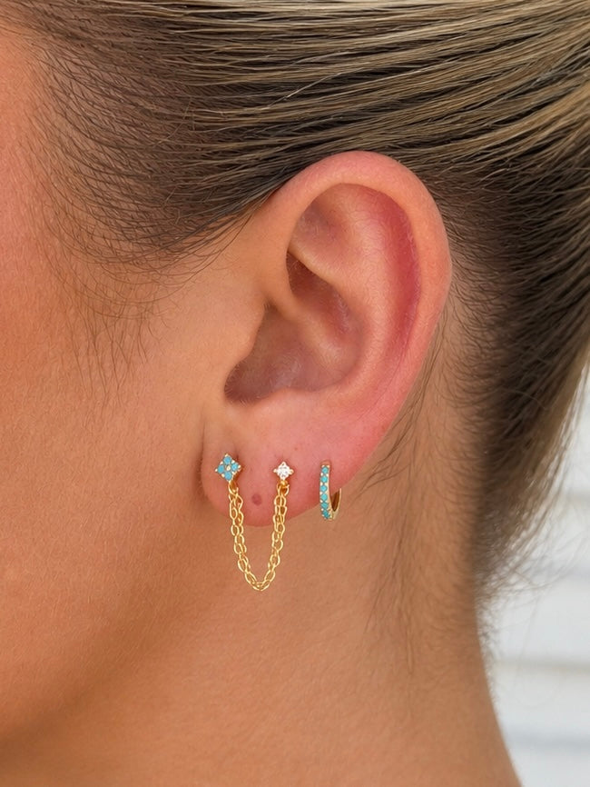 Helena Double Turquoise Stud Earrings