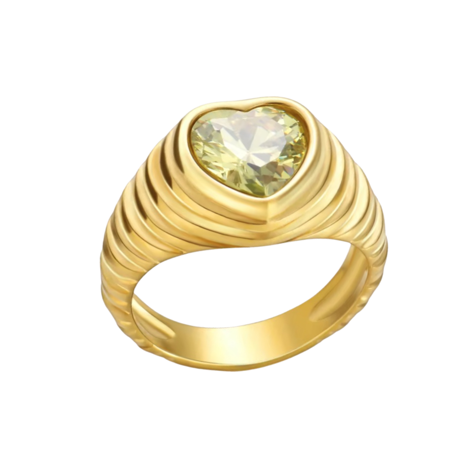 Elka Olive Heart Ring
