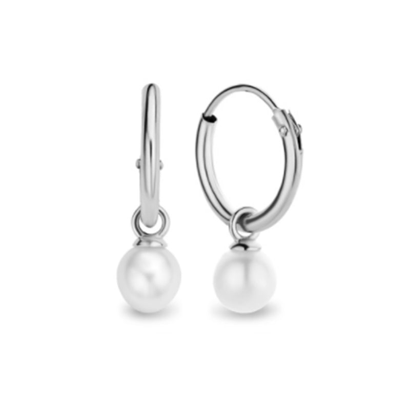 dainty pearl silver earring