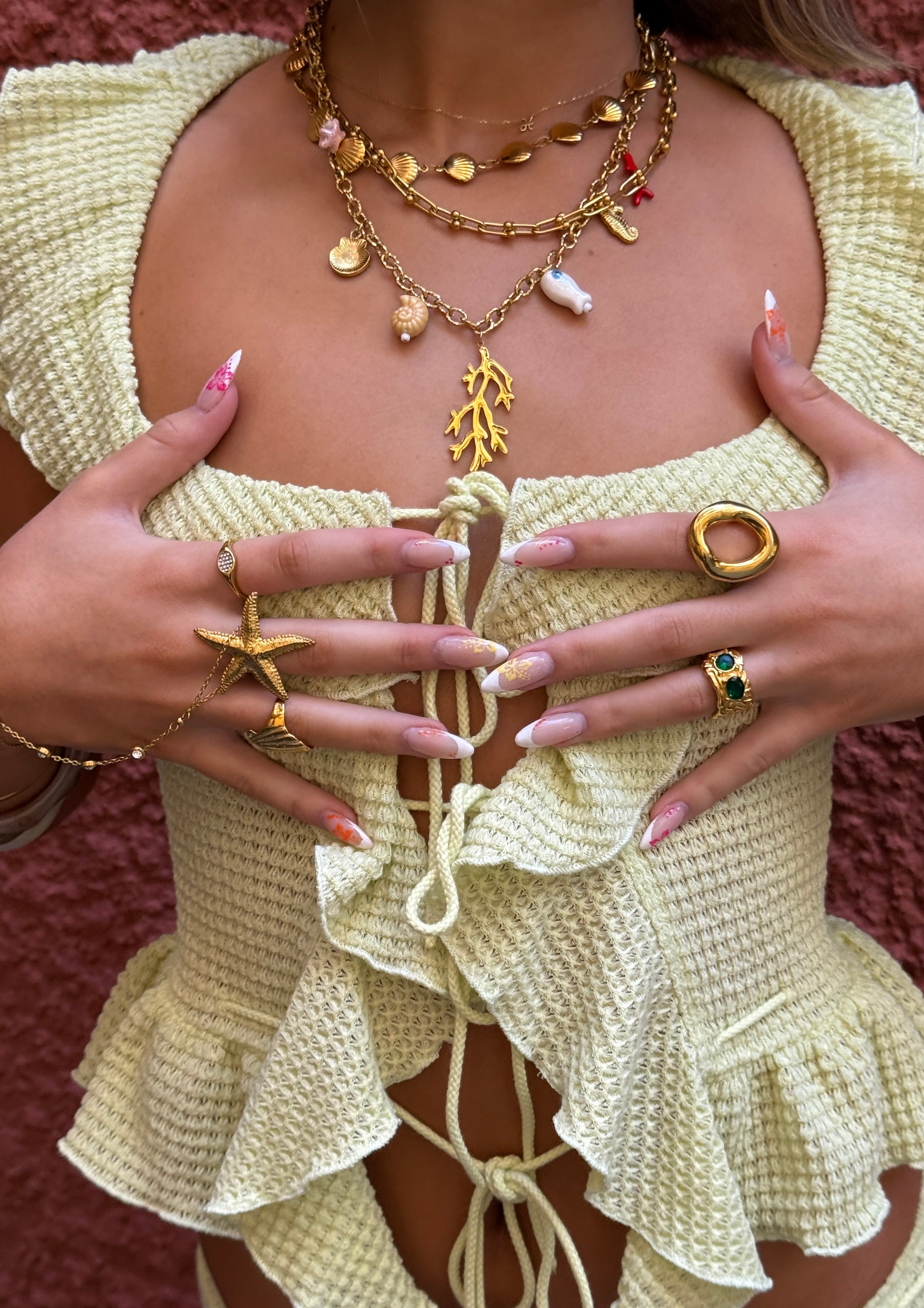 Arica Corel Charm Necklace