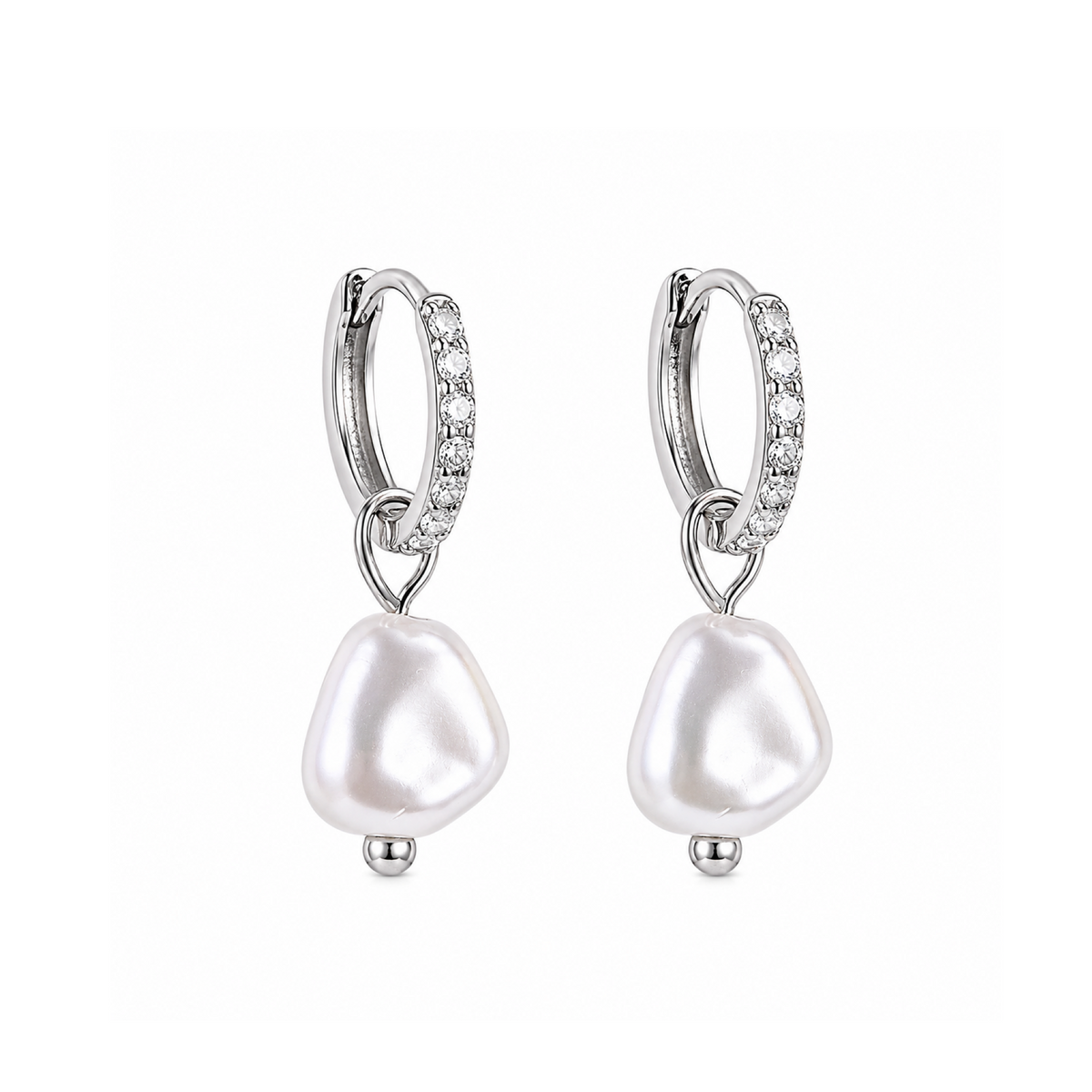 Katie Pearl Silver Earrings