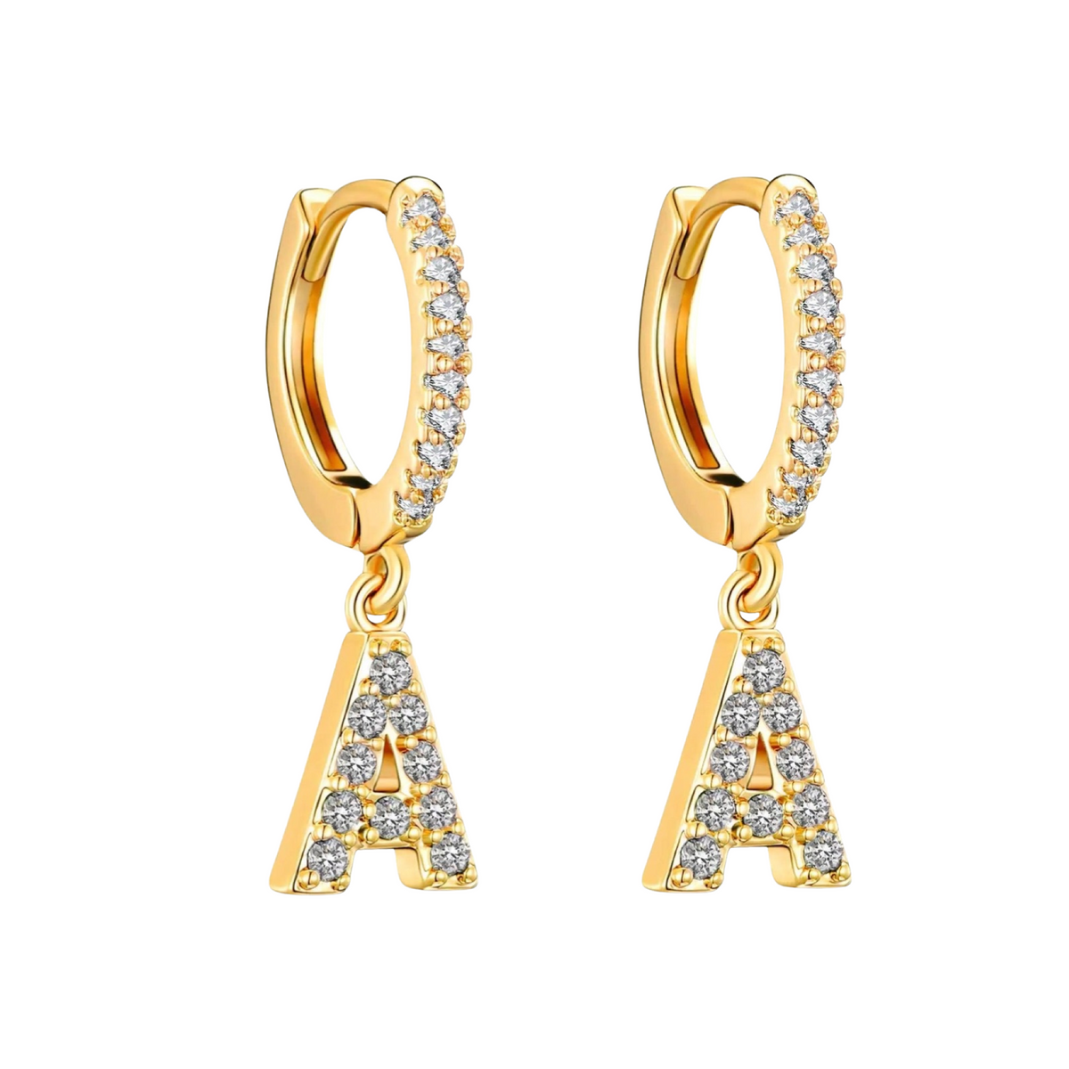 Initial Huggie Earrings