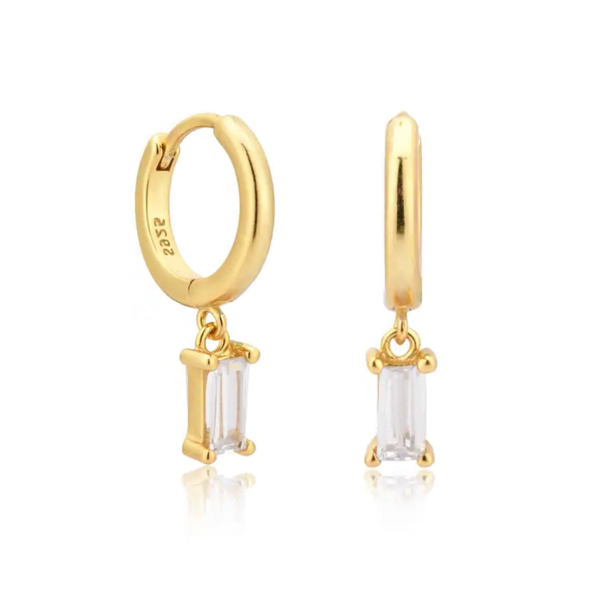 White Stone Mini Earrings