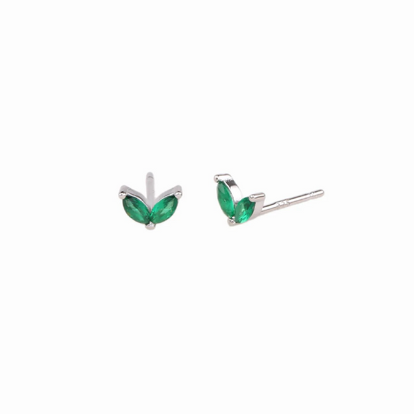 Bunny Silver Green Stud Earring