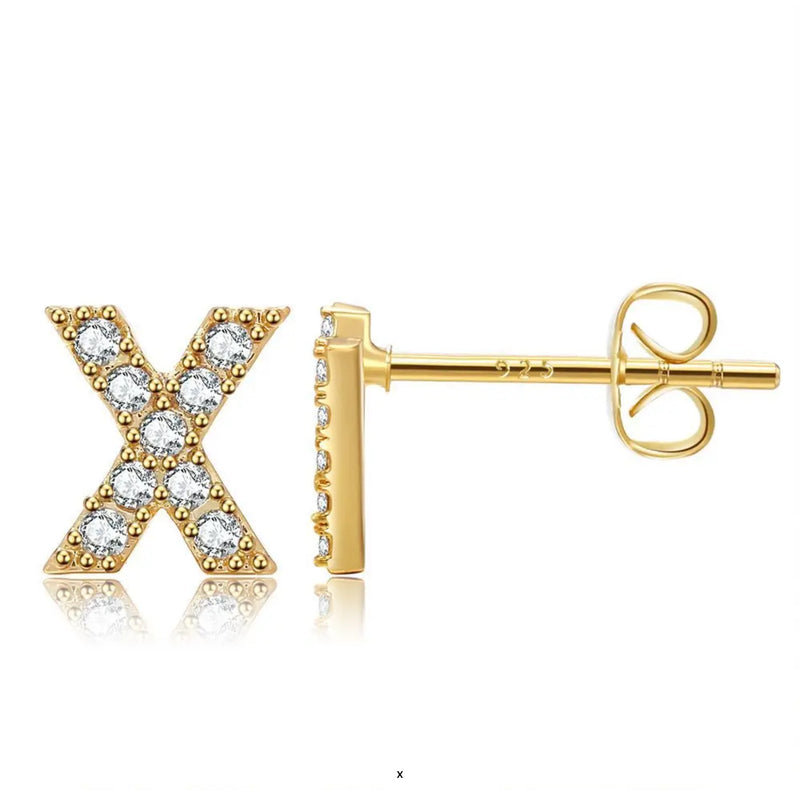 Initial Stud Earrings