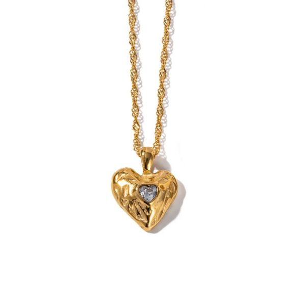 Moorey White Heart Necklace