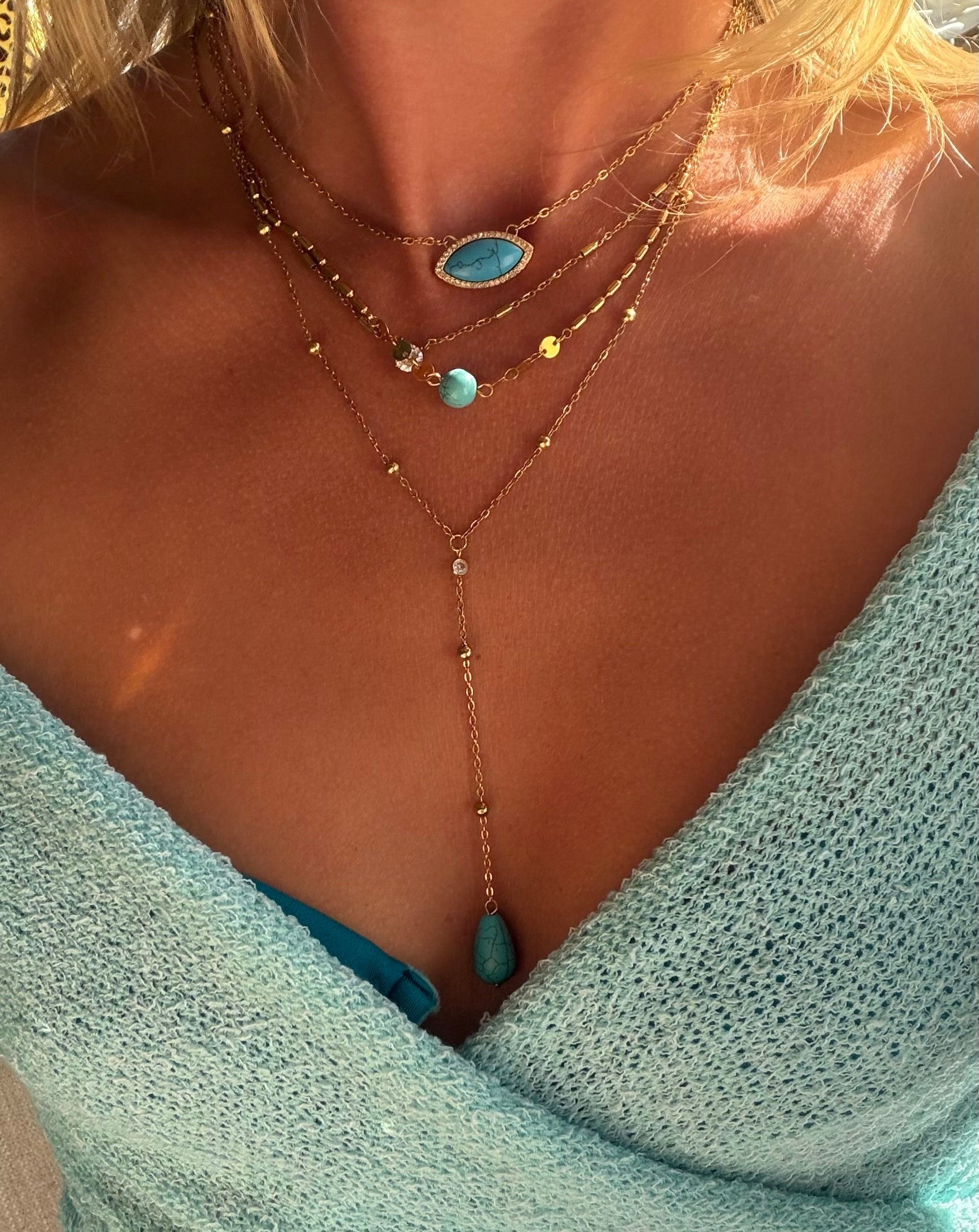 Oyster Turquoise Layered Necklace