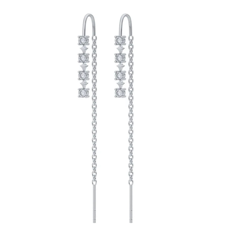 Paula silver chain earring