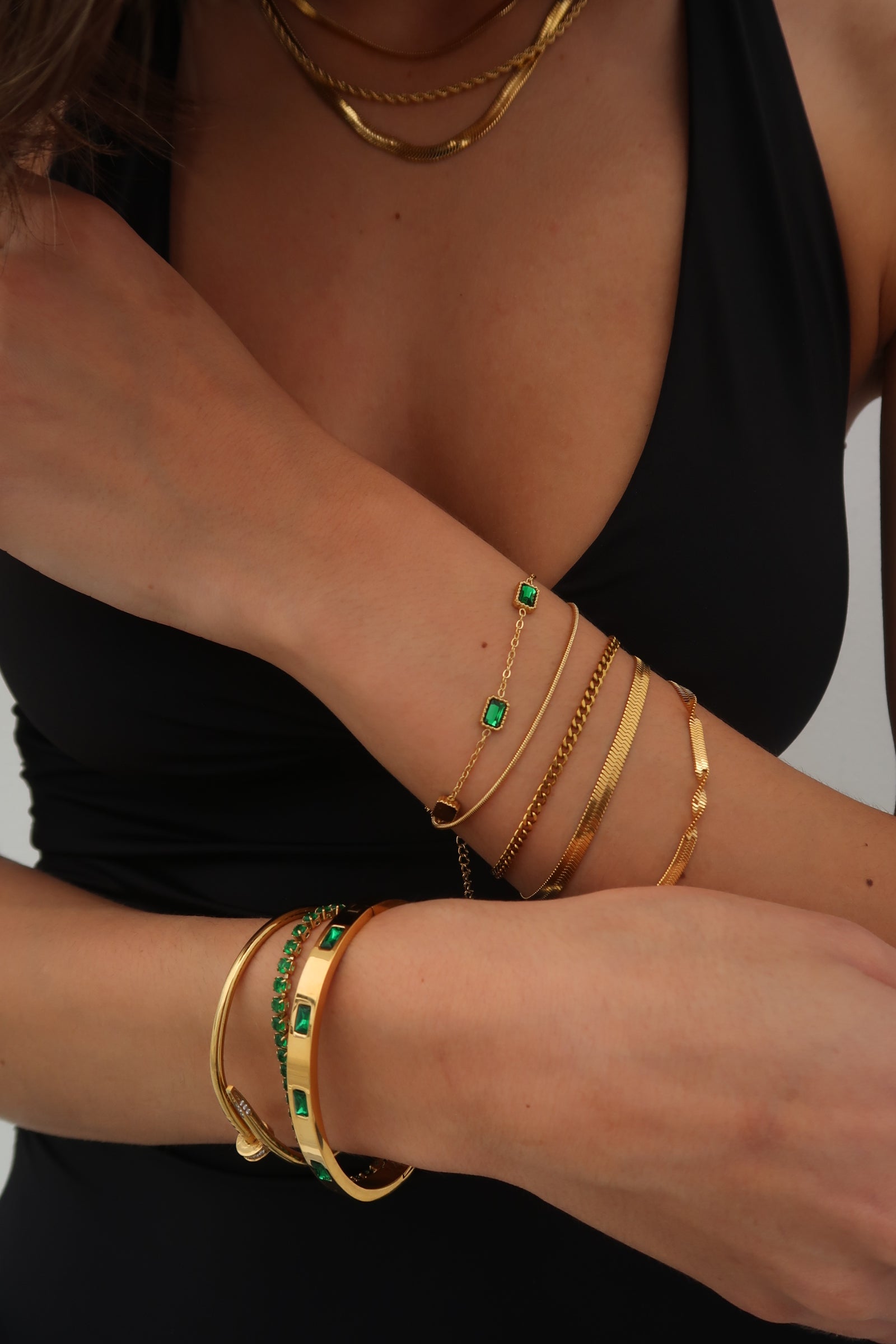 Chloe Green Cuff Bracelet