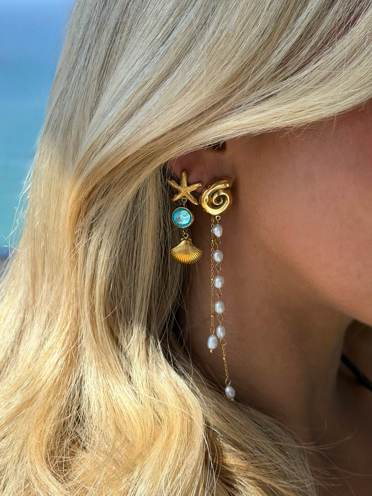 Ayella Shell Pearl Earrings