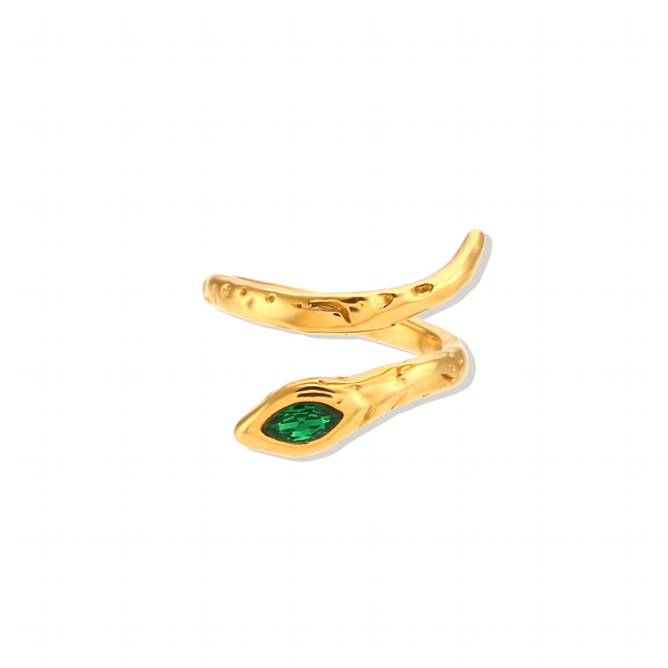 Snake green ring