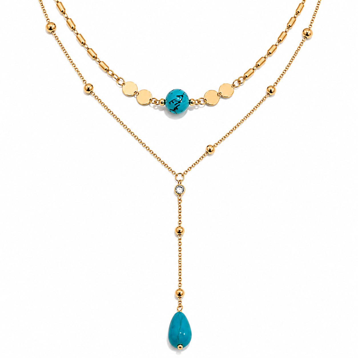 Oyster Turquoise Layered Necklace