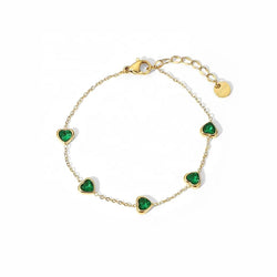 Franca green heart bracelet