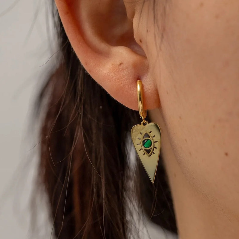 Glana green earring