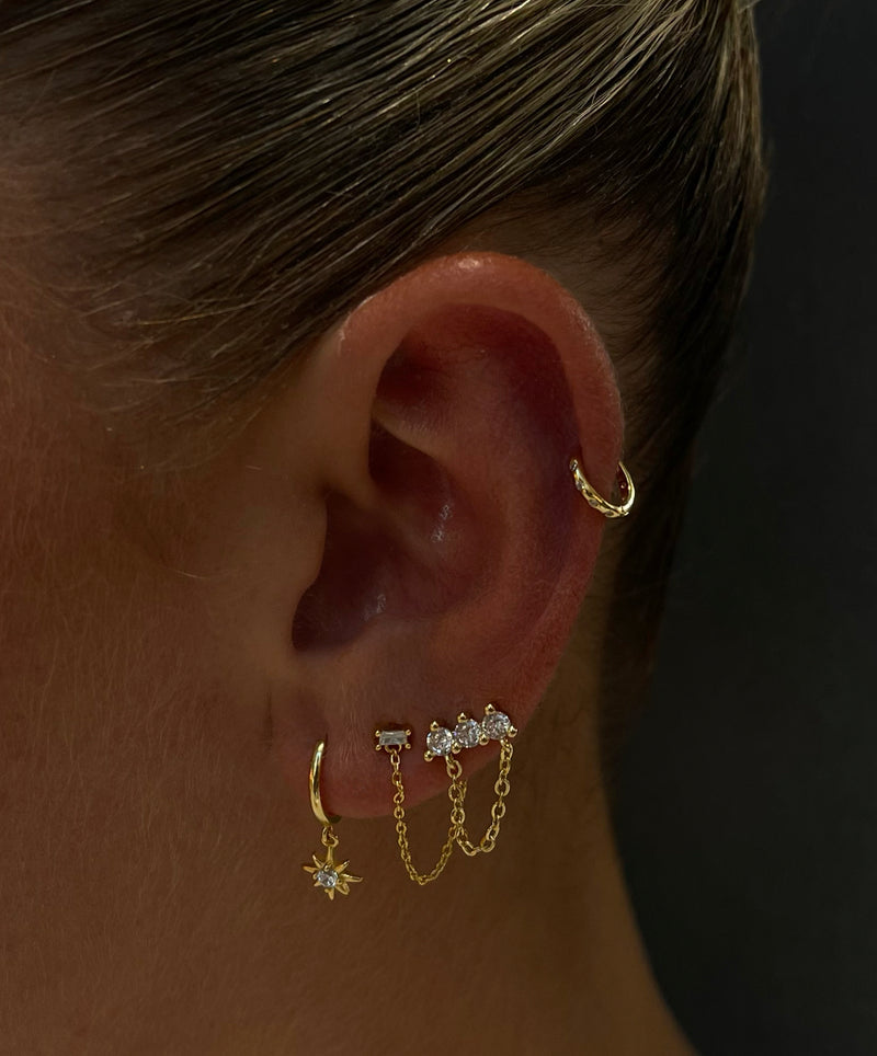 Palmer gold stud earring