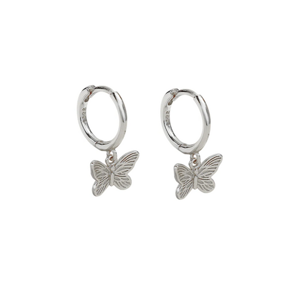 Butterfly silver earring