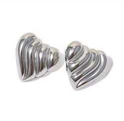 Rosalee Silver Heart Earring