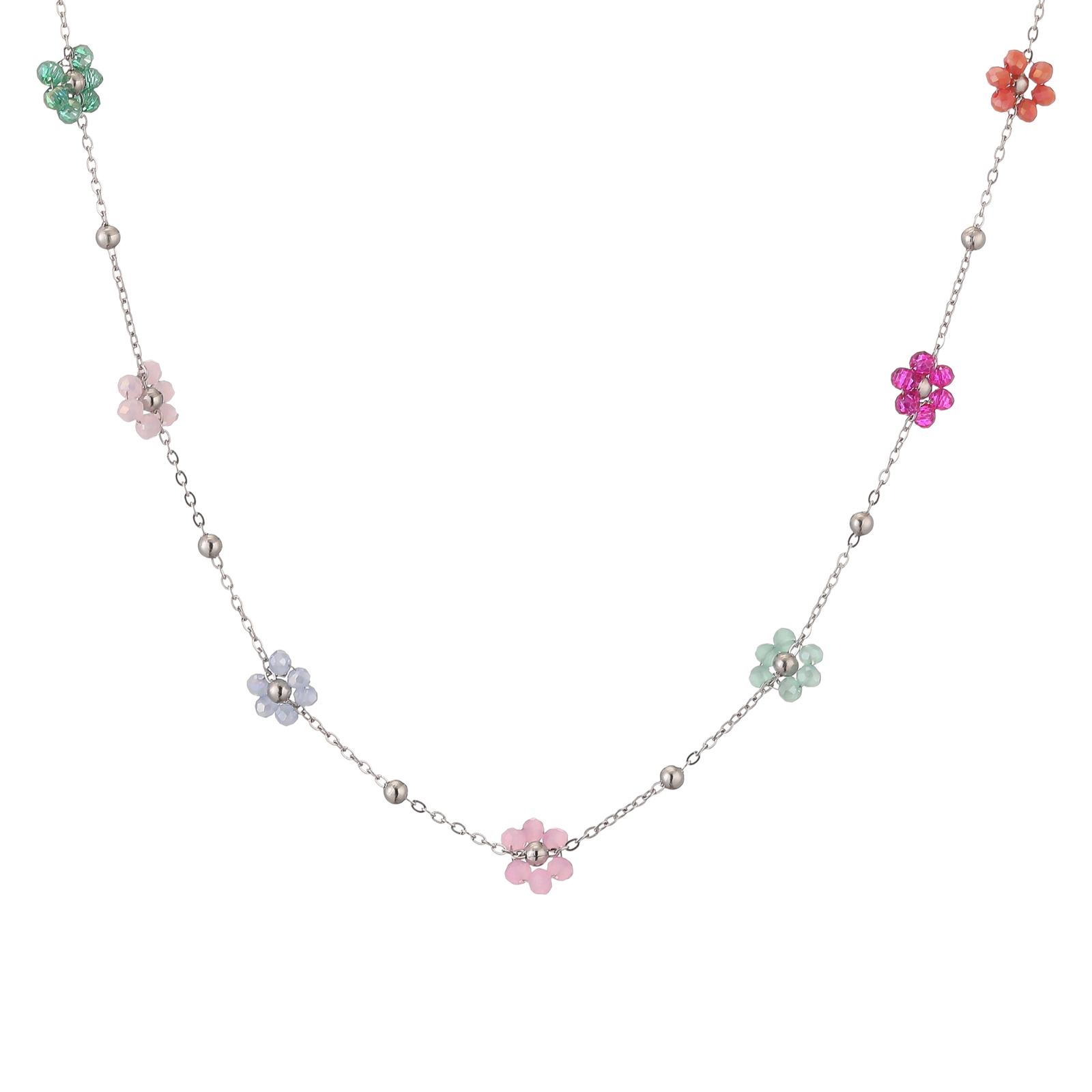 Samantha Silver Flower Choker Necklace