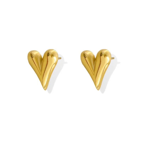 Heart stud earrings