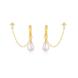 Kiah Pearl Double Earring