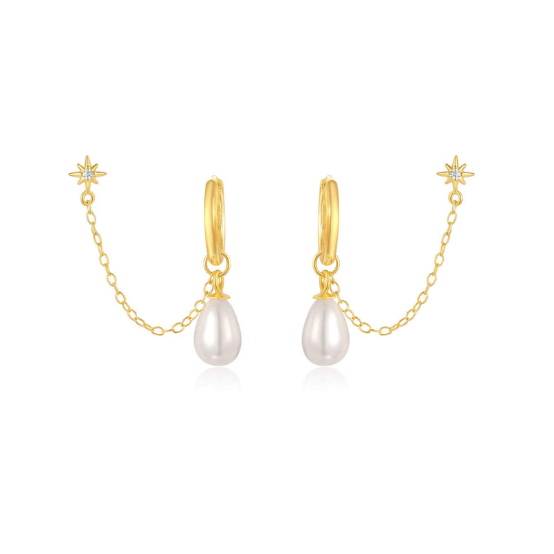 Kiah Pearl Double Earring