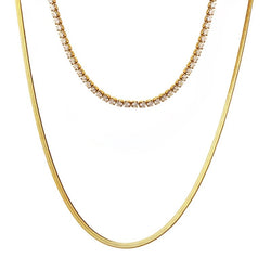 Gianna Tennis & Snake Chain Choker Necklace