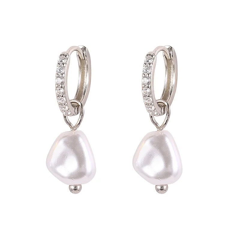 Katie pearl silver earring