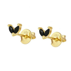 Bunny black stud earrings