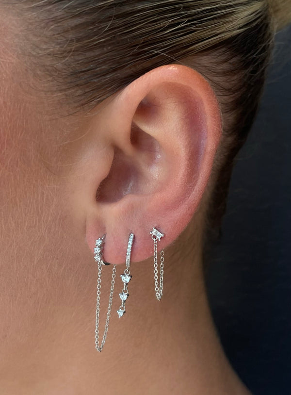 Charli Chain Silver Earrings