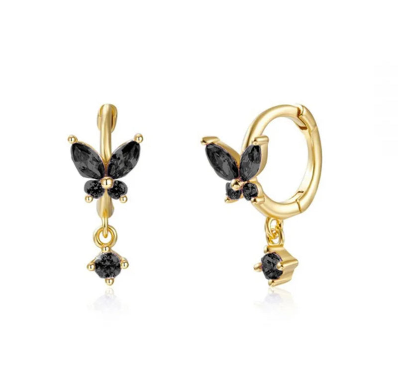 Black butterfly earring