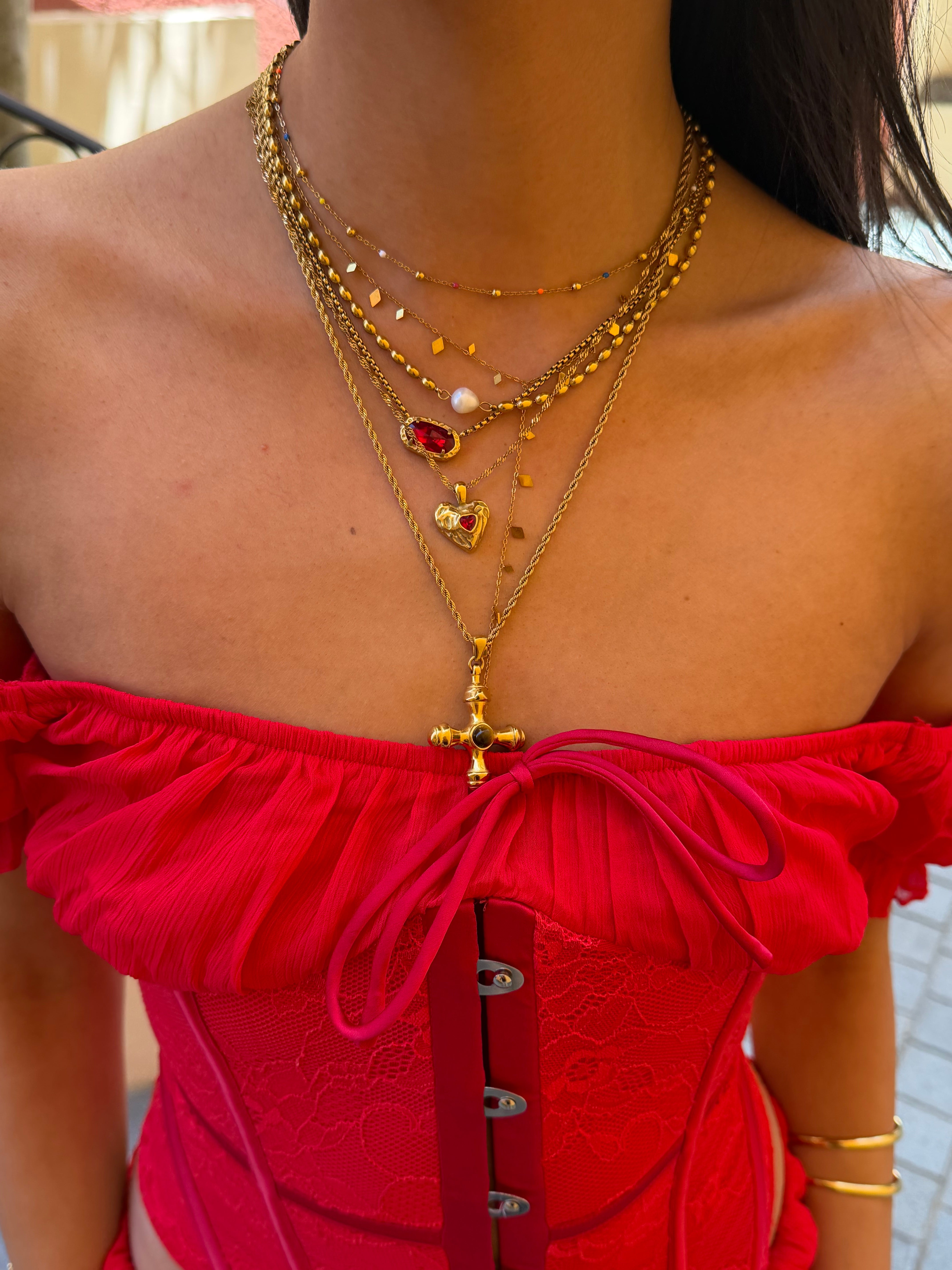 Moorey Red Heart Necklace