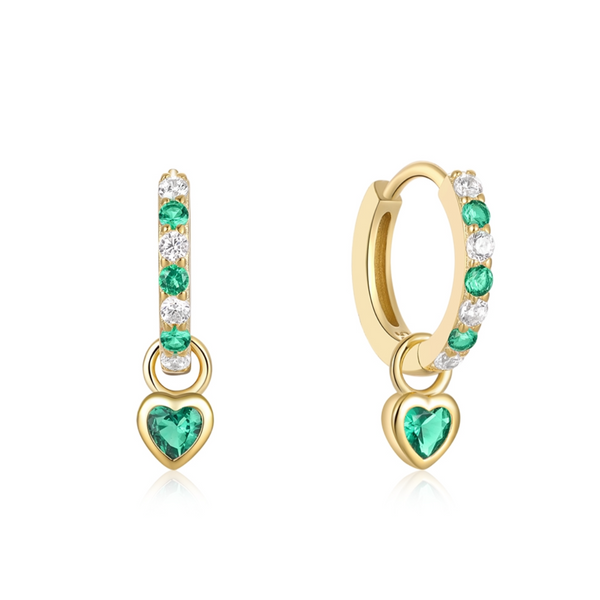 Jaquie green heart earrings