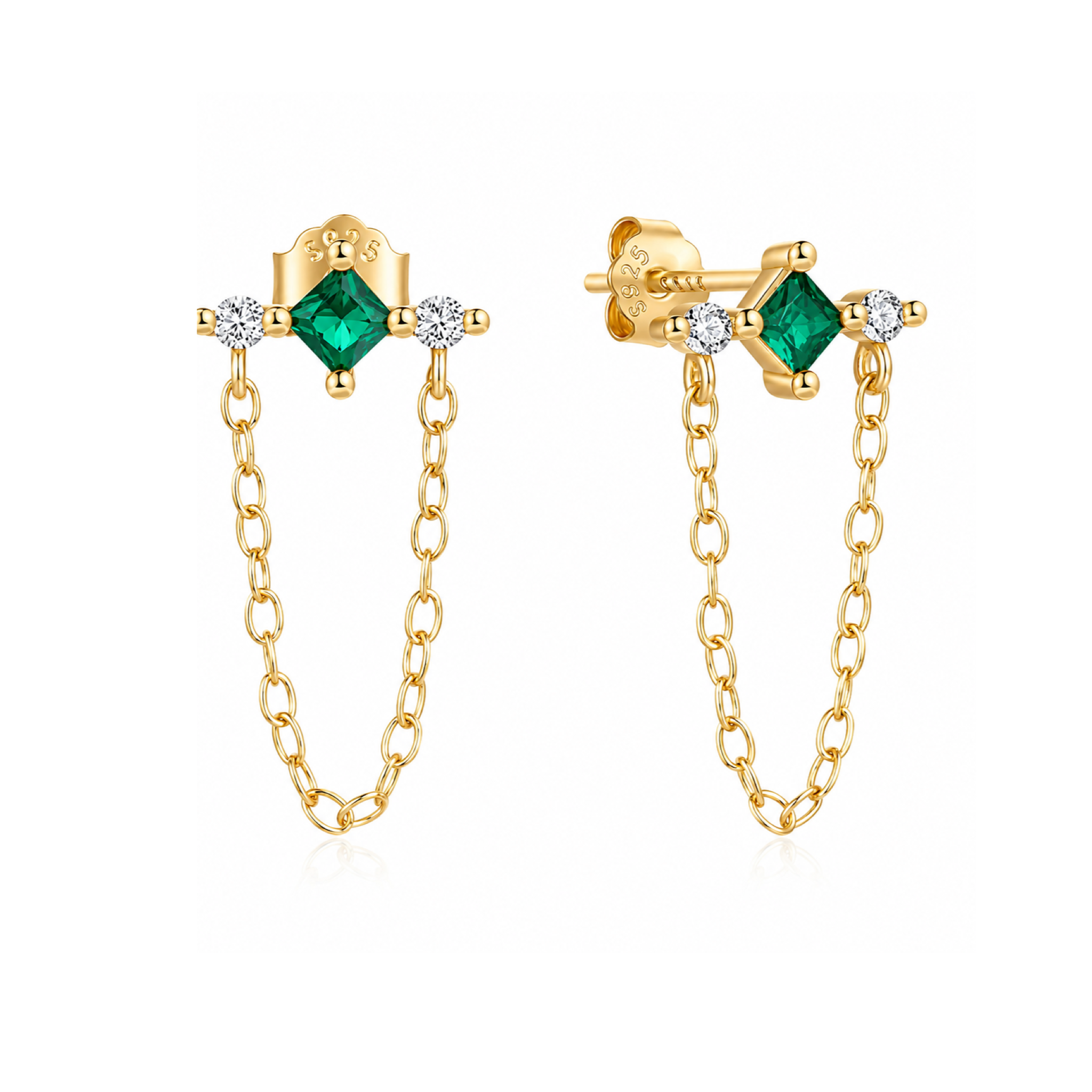 Rinna Green Stud Earrings