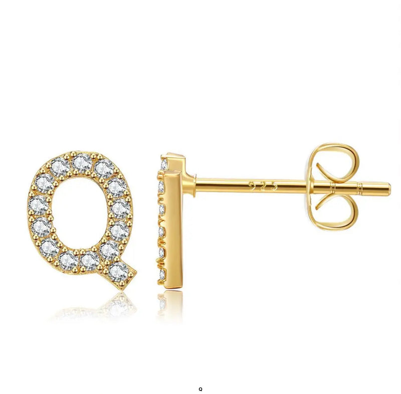 Initial Stud Earrings