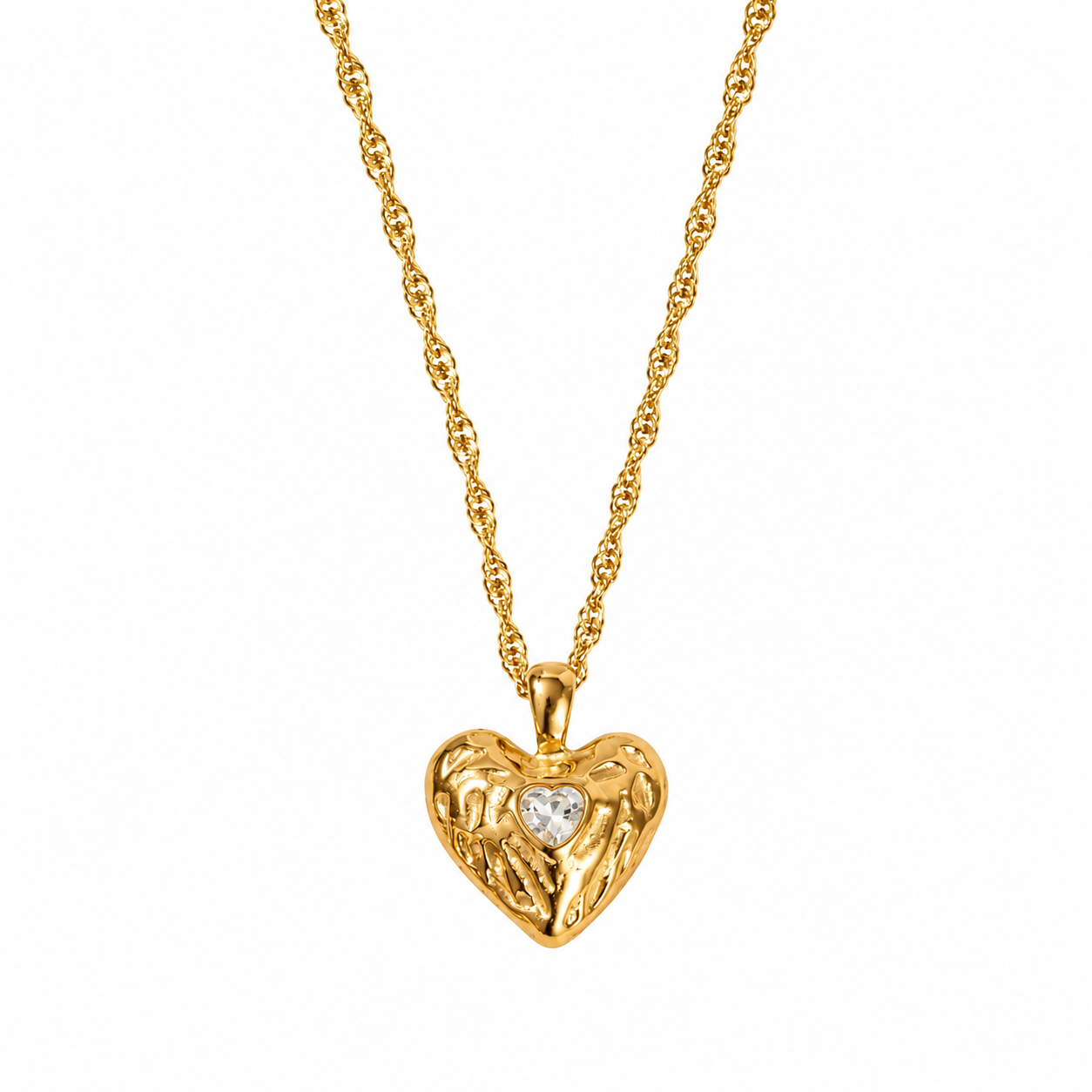 Moorey White Heart Necklace