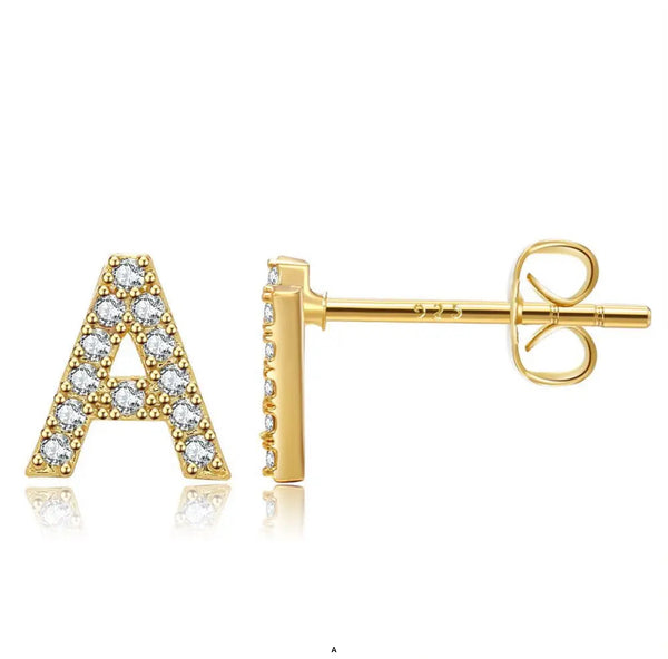 Initial Stud Earrings