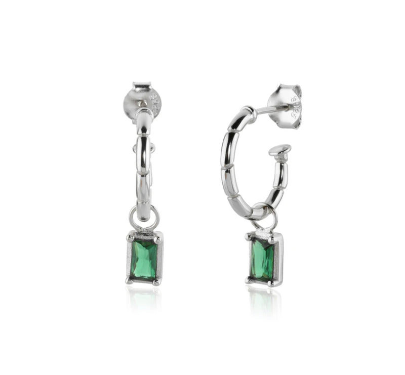 Jessica green silver earring