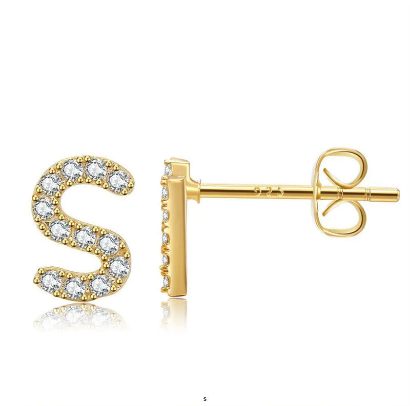 Initial Stud Earrings