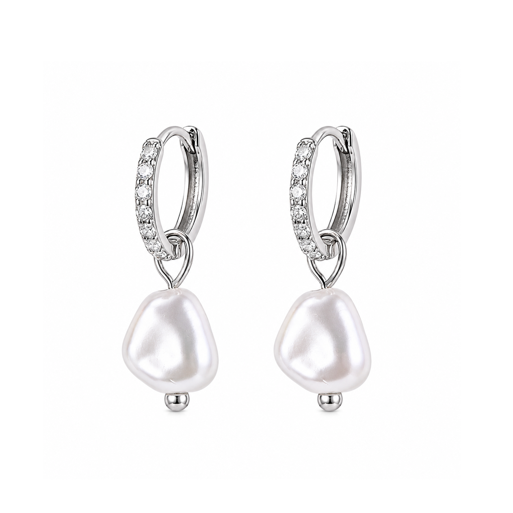 Katie Pearl Silver Earrings