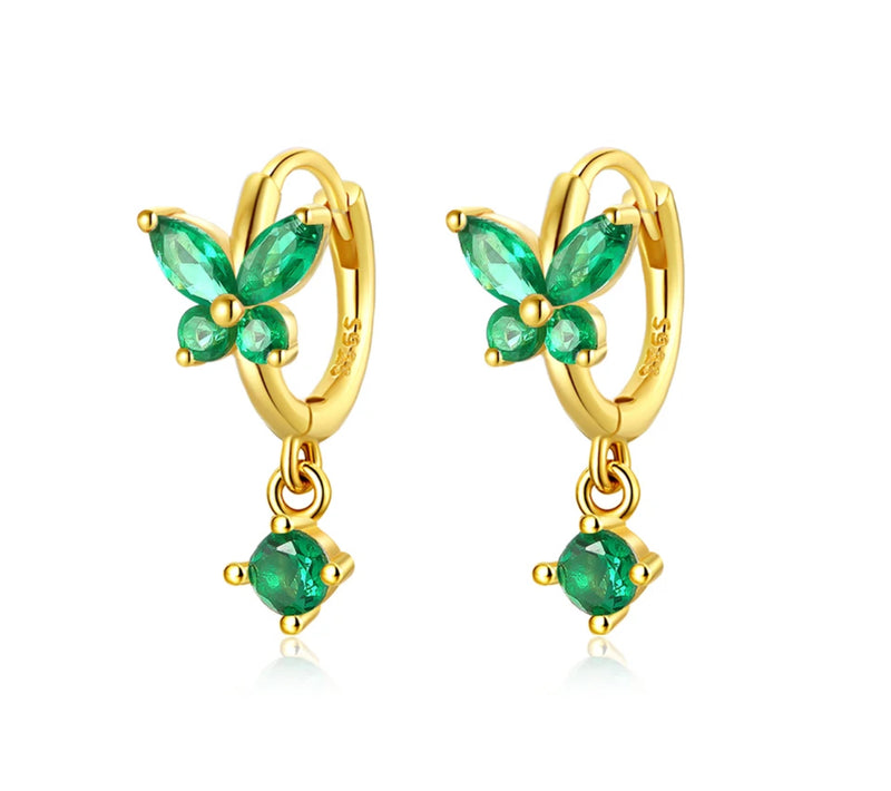 Green clearance butterfly earrings