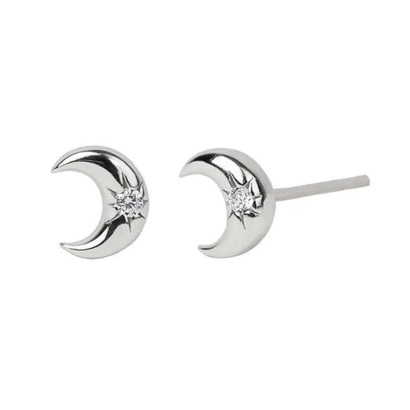 MOON SILVER STUDS