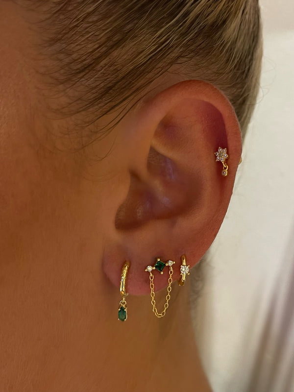 Emerald Green Earring Stack